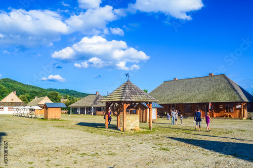 SANOK, POLAND, 22 AUGUST 2018: The main square of the Skansen