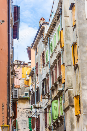 ROVINJ  CROATIA  14 AUGUST 2019  Colorful buildings in the old town