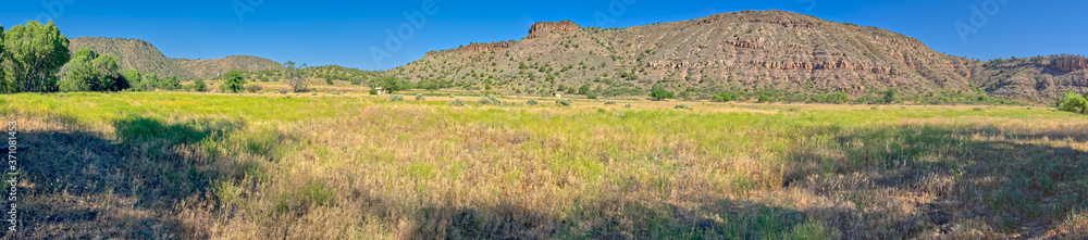 Panorama of Stewart Ranch in Upper Verde River Wildlife Area. This is public recreation area. No property release is necessary.