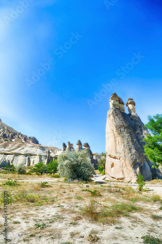 Fairy chimney balanced rock formations photo