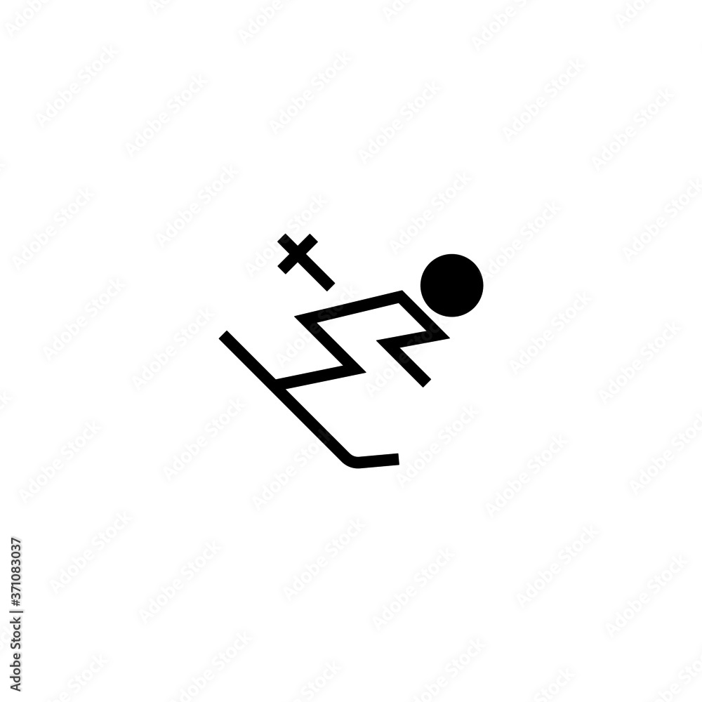Skiing icon in black flat glyph, filled style isolated on white background Skiing icon in black flat glyph, filled style isolated on white background