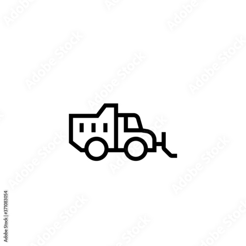 Snow plow icon  in black line style icon, style isolated on white background