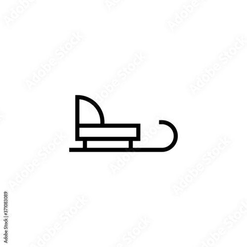 Tobogganing icon in black line style icon, style isolated on white background