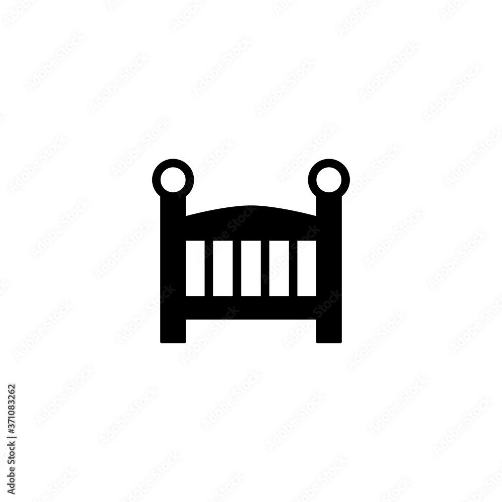 Cradle icon in black flat glyph, filled style isolated on white background Cradle icon in black flat glyph, filled style isolated on white background