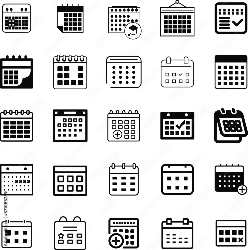 Calendar Icon set. Calendar on the wall. Vector illustration. Calendar Icon set. Calendar on the wall. Vector illustration.