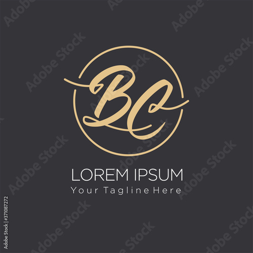 Initial letter logo BC, CB, logo template, with circle shape