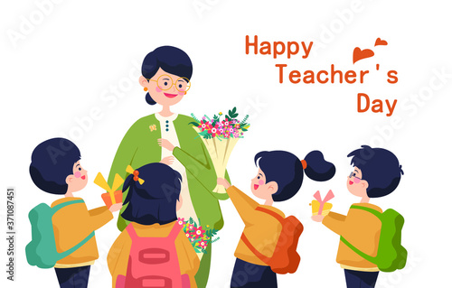 Teacher's Day Vector Illustration Character