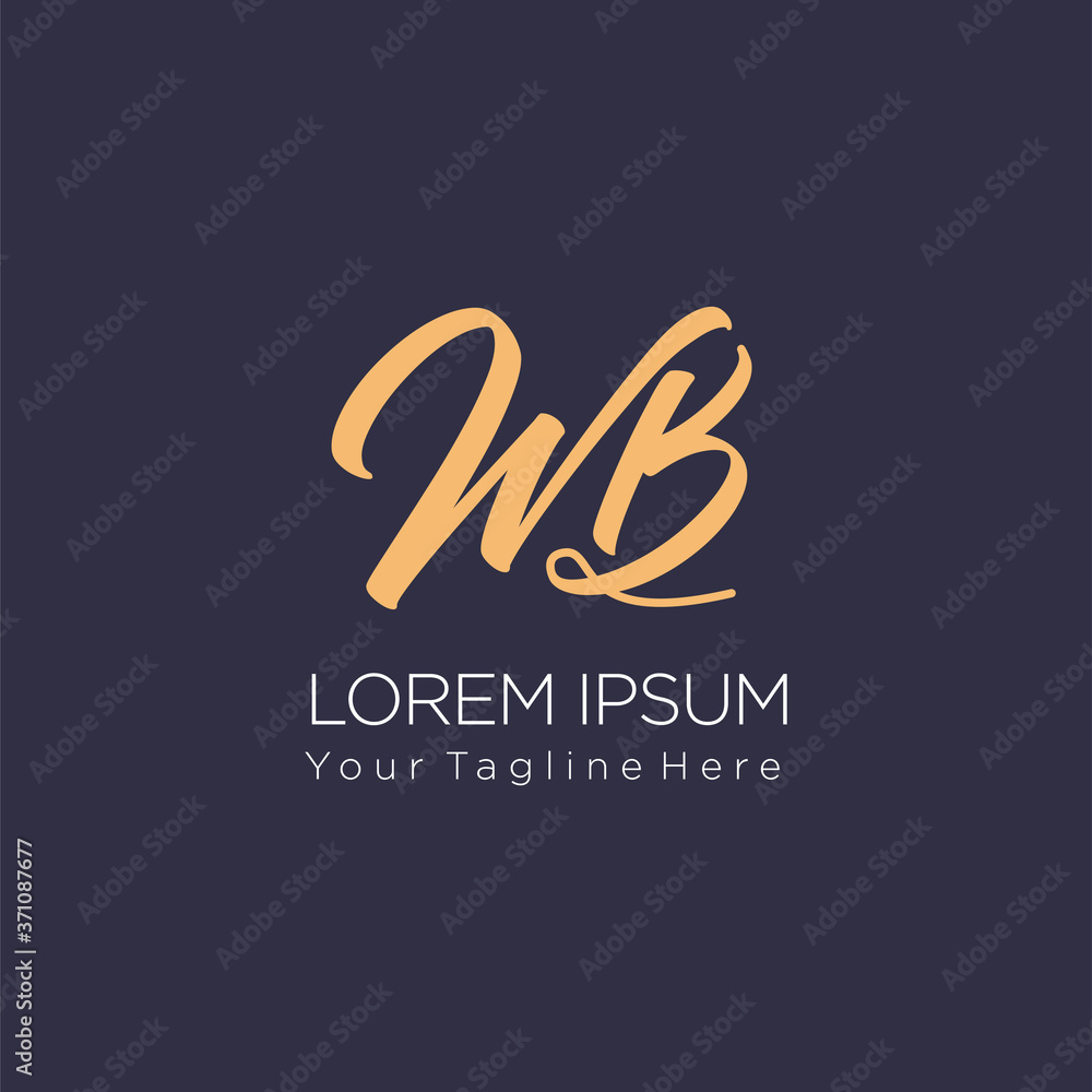 Initial letter logo WB, BW, logo template Initial letter logo WB, BW, logo template