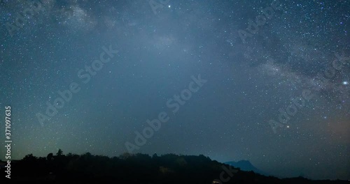 Stars Sky Turning Space Astrophotography Time Lapse at Matunggong Kudat, Sabah, Malaysia.