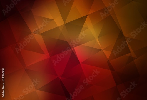 Dark Red, Yellow vector abstract polygonal pattern.