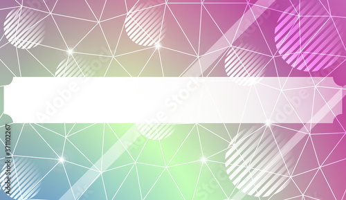 Decorative background with triangles, line, circle, space for text. Bright background for poster, banner, flyer. Vector illustration. Creative gradient color.