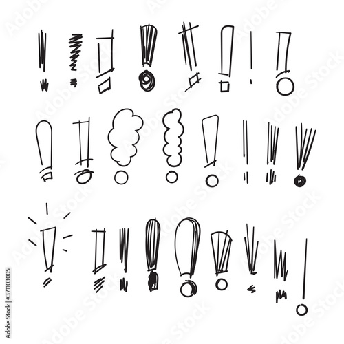 hand drawn doodle exclamation mark illustration icon