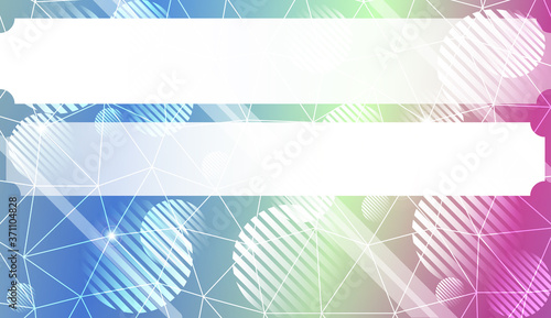 Decorative background with triangles, line, circle, space for text. Bright background for poster, banner, flyer. Vector illustration. Creative gradient color.