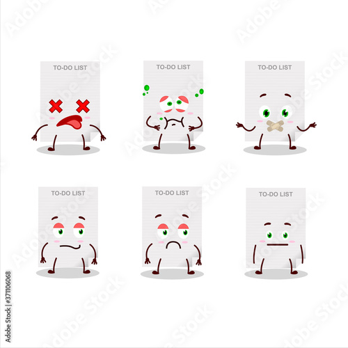 To-do list paper cartoon character with nope expression