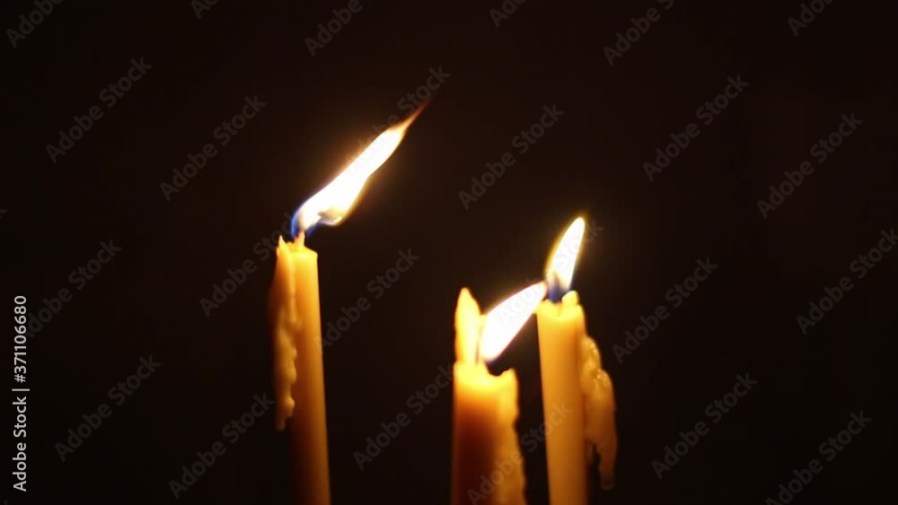 Candles, close up, black background Candles, close up, black background