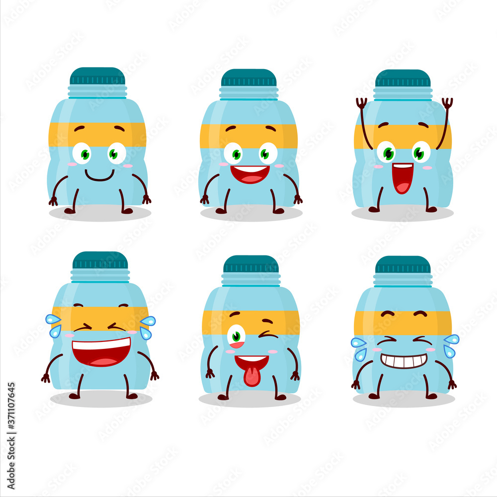Cartoon character of drink bottle with smile expression