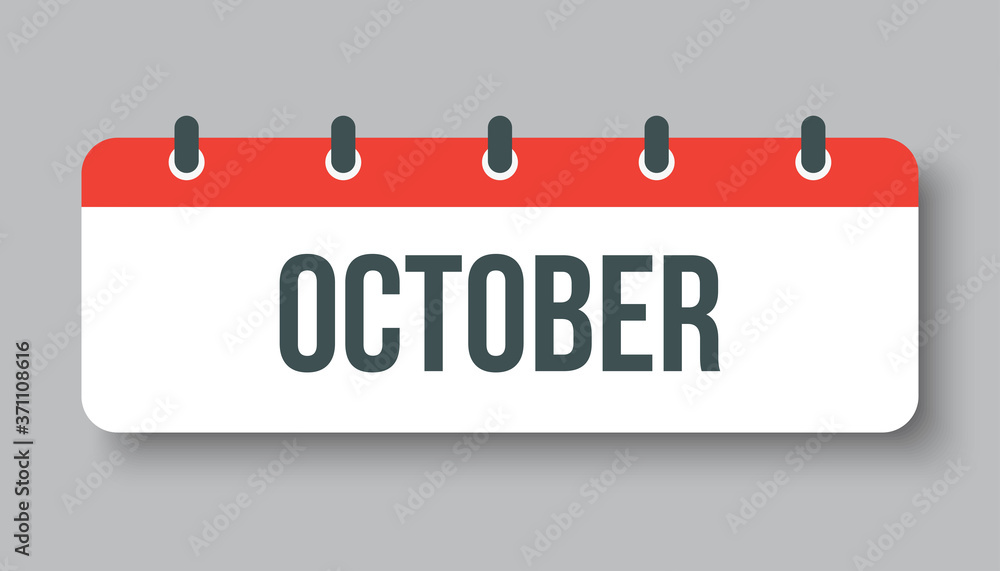 Vector icon day calendar, autumn month October