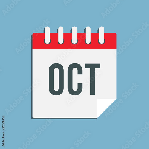 Vector icon day calendar, autumn month October