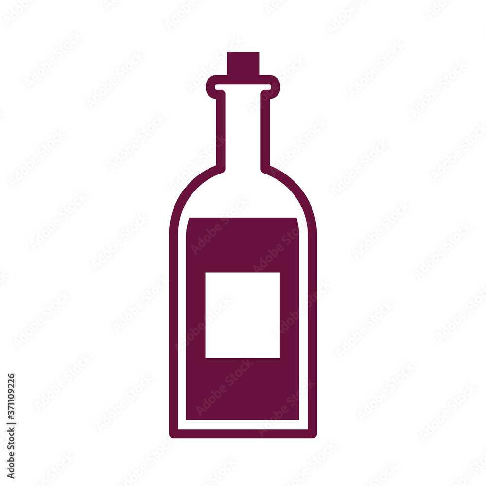 wine bottle drink with cork line style icon wine bottle drink with cork line style icon