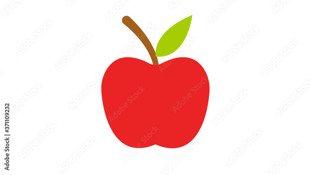 Fototapeta premium Apple Icon in trendy flat style isolated on grey background.