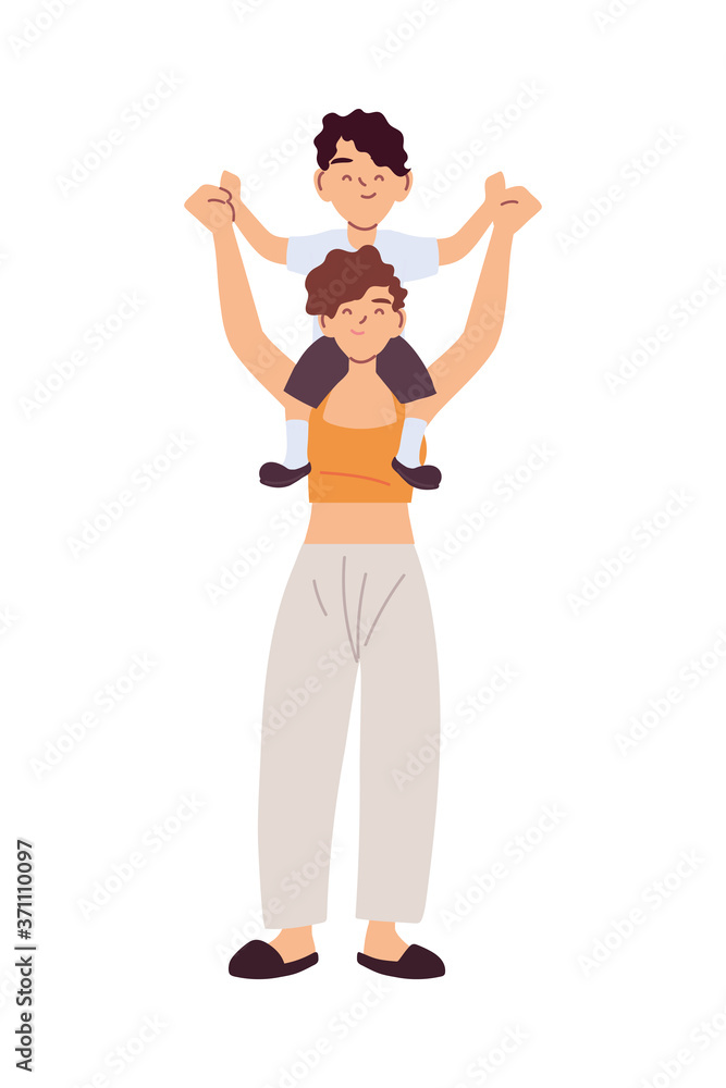 Mother with son cartoons vector design Mother with son cartoons vector design