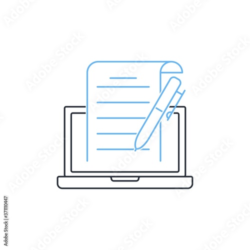 Electronic written ask. Appeal.Vector linear icon isolated on white background.