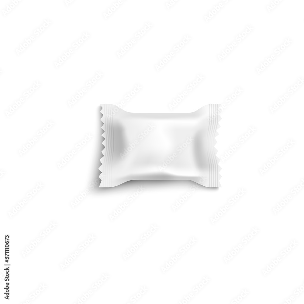 Realistic white candy wrapper mockup with blank copy space Realistic white candy wrapper mockup with blank copy space