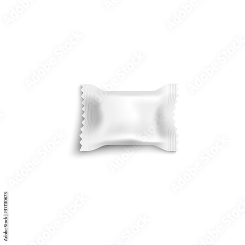 Realistic white candy wrapper mockup with blank copy space