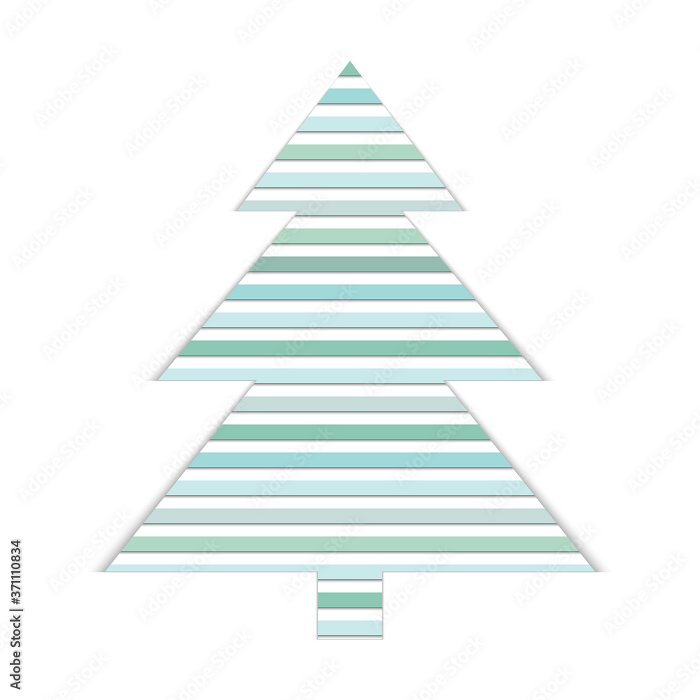 Abstract Christmas tree with green stripes on a white background, color vector illustration, clipart, design, decoration, icon, sign, sketch, banner, logo Abstract Christmas tree with green stripes on a white background, color vector illustration, clipart, design, decoration, icon, sign, sketch, banner, logo