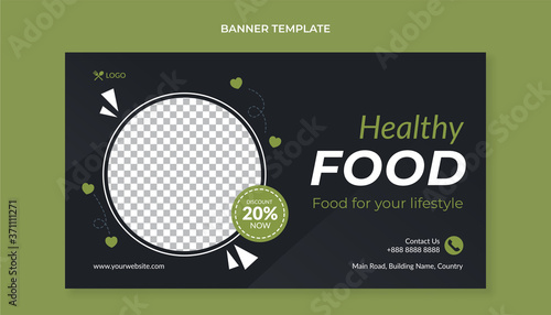 Healthy food banner template for restaurant
