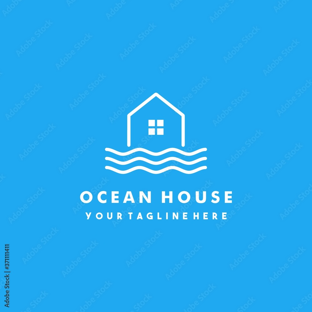 Creative ocean house logo design