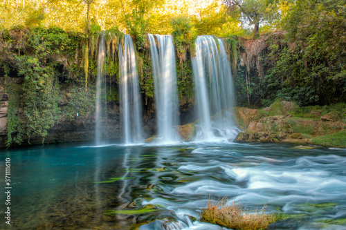 Upper Duden waterfall and nature park in Antalya city, Turkey