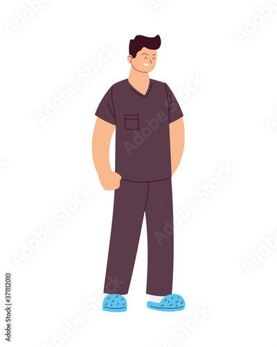 man doctor with uniform vector design