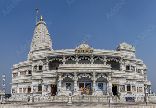 Prem Mandir temple in Vrindavan, Mathura. India. photo