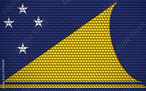 Abstract flag of Tokelau made of circles. Tokelauan flag designed with colored dots giving it a modern and futuristic abstract look.