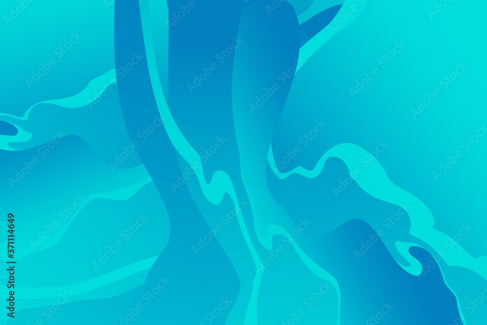Abstract blue cold illustration with curve lines.