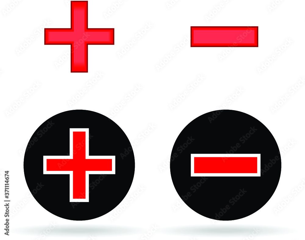 Fototapeta premium plus and minus icons