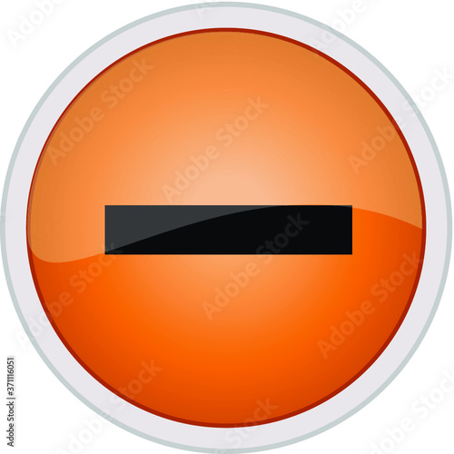 vector minus icon of orange