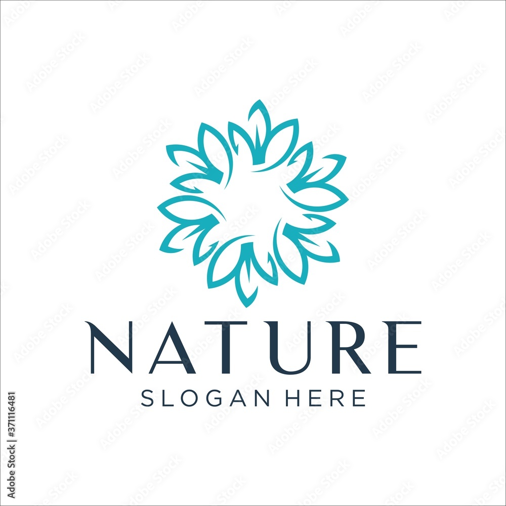 flower logo design template abstract