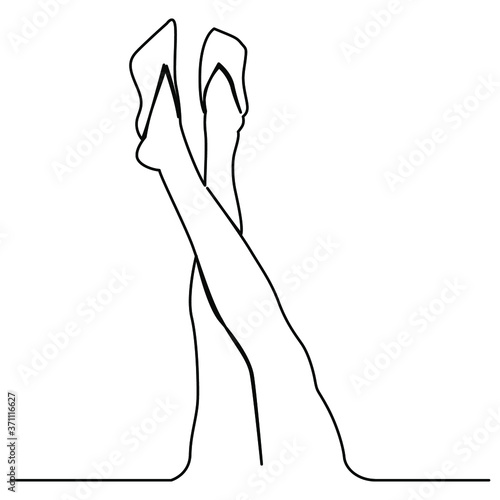one line continuous drawing two feet and two shoes