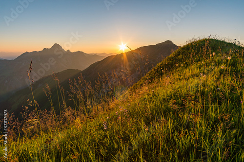 Sunset tour in the Kleinwalsertal Allgau Alps photo