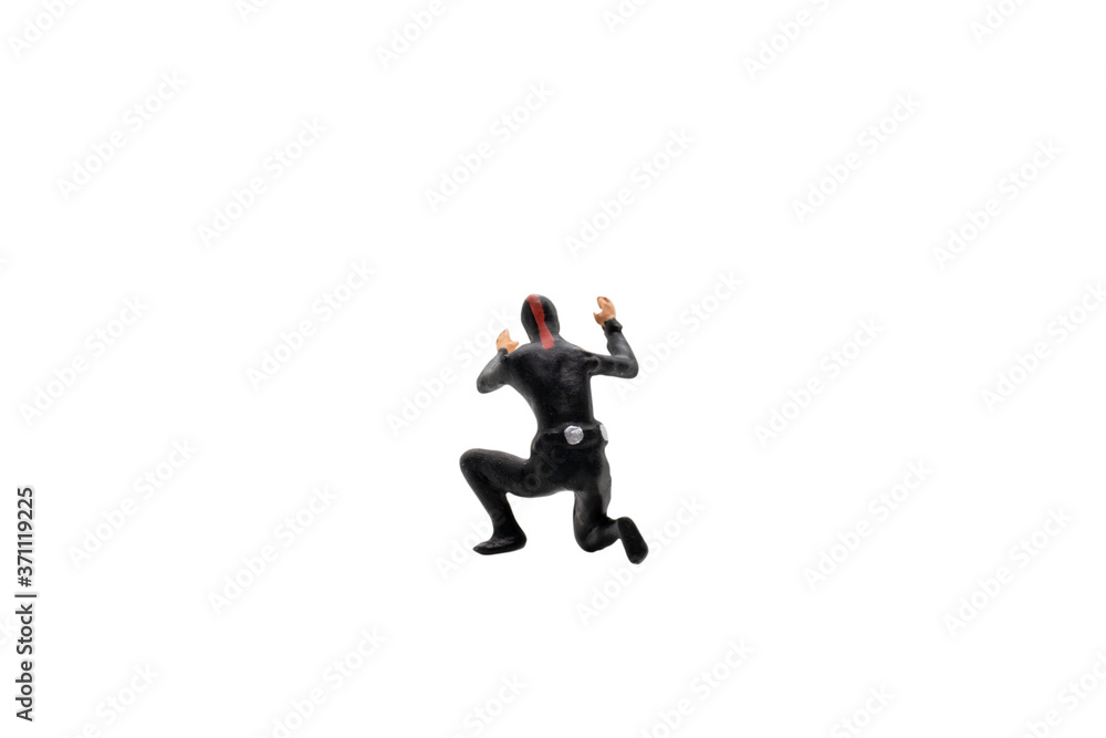 Miniature people : Scuba diver isolated on white background with clipping path Miniature people : Scuba diver isolated on white background with clipping path