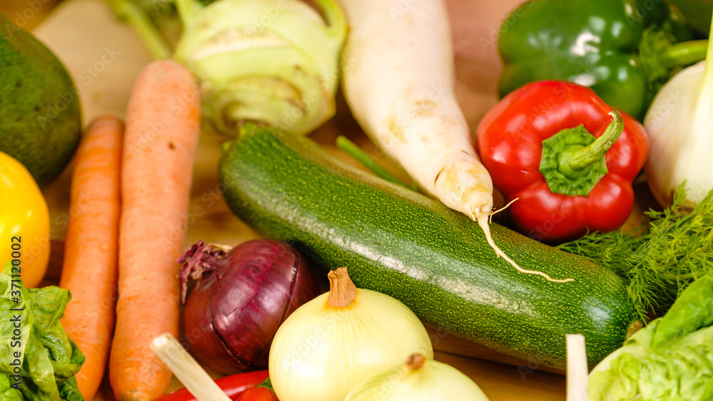 Many healthy colorful vegetables