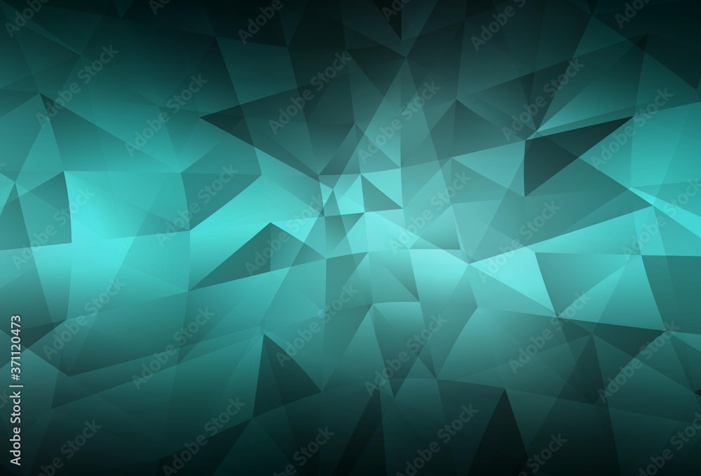 Obraz premium Dark Green vector abstract polygonal pattern.