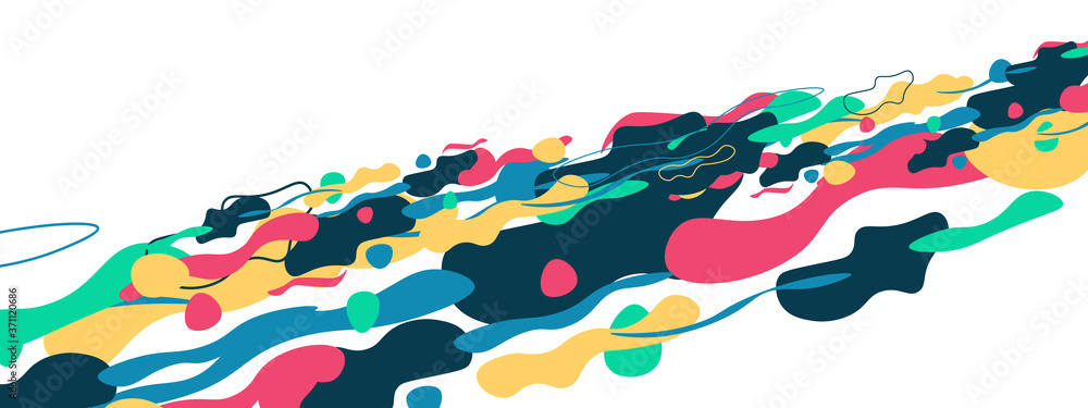 Fototapeta premium Trendy liquid style shapes abstract design, dynamic vector background for placards, brochures, posters, web landing pages, covers or banners