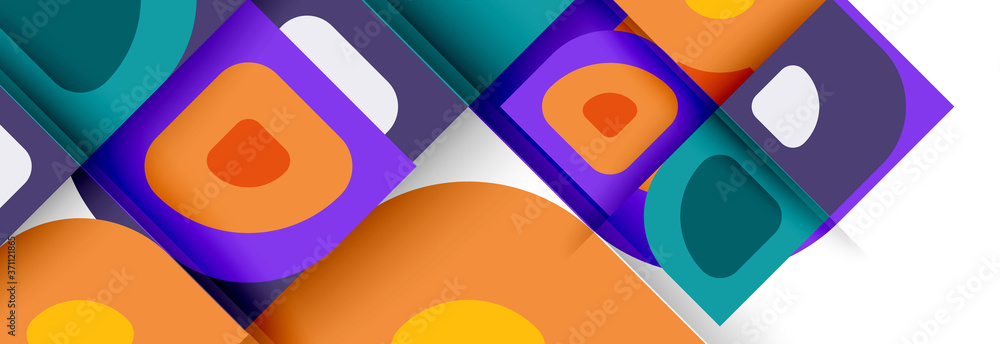 Set of vector modern geometric abstract backgrounds with repeating abstract round shapes patterns and shadow effects Set of vector modern geometric abstract backgrounds with repeating abstract round shapes patterns and shadow effects