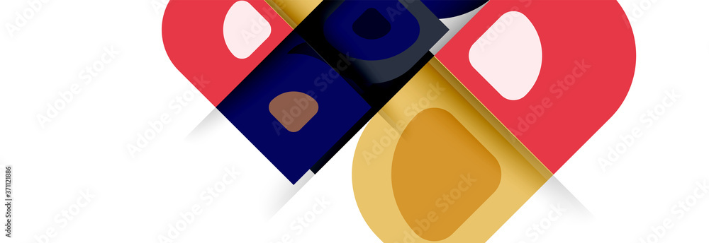 Set of vector modern geometric abstract backgrounds with repeating abstract round shapes patterns and shadow effects Set of vector modern geometric abstract backgrounds with repeating abstract round shapes patterns and shadow effects