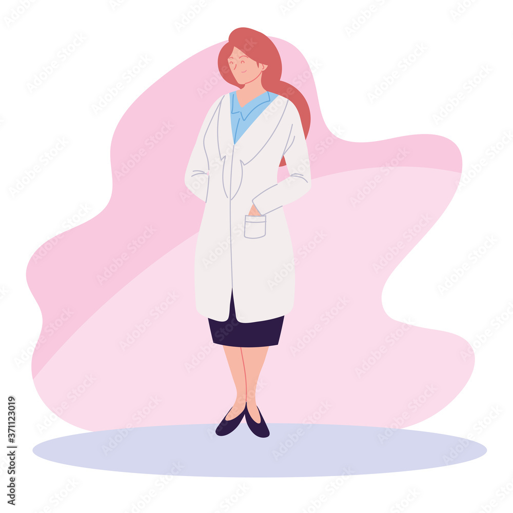 woman doctor with uniform vector design woman doctor with uniform vector design