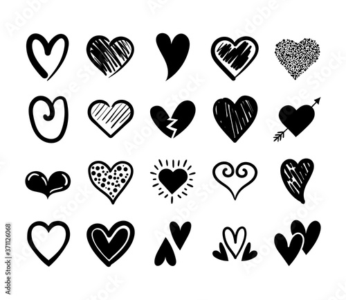 bundle of hearts love set icons