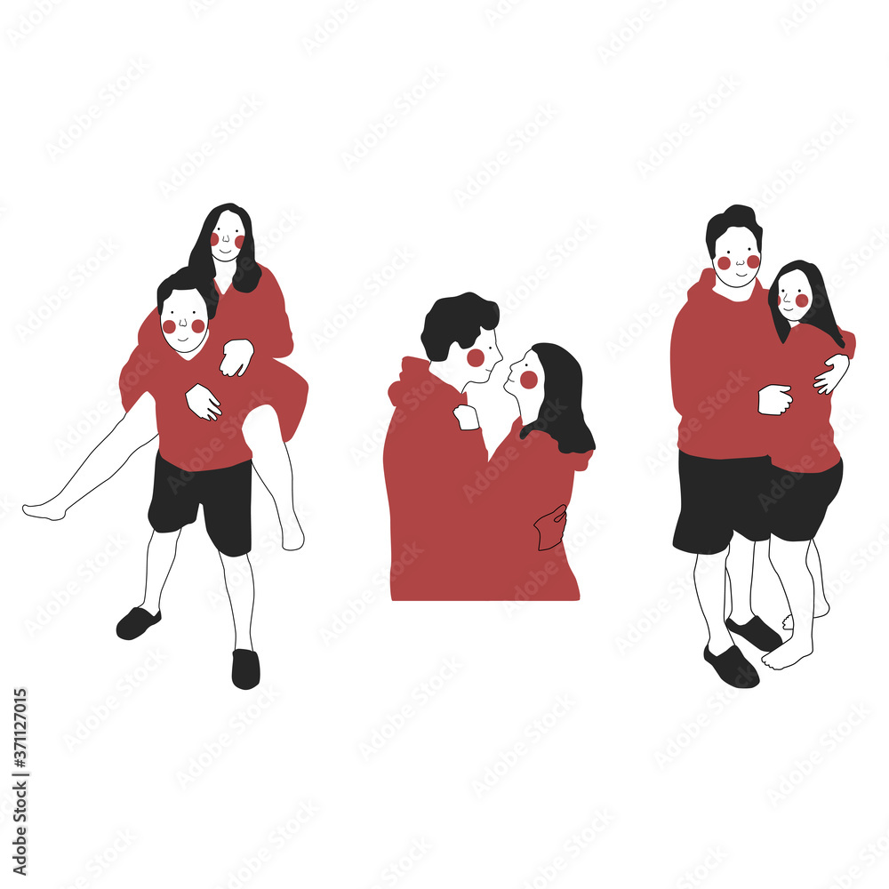 Flat character set, great design for any purposes. Isolated vector illustration. Fashion concept. Cute cartoon people.
